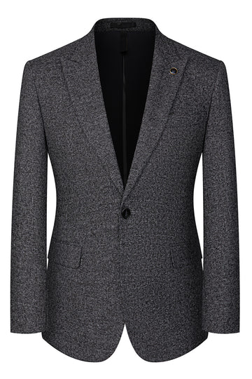 Dark Grey 3 Piece Peak Lapel Slim Fit Men's Wedding Suits